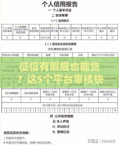 征信有瑕疵也能贷？这5个平台审核快、放款稳！