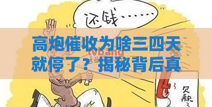 高炮催收为啥三四天就停了？揭秘背后真相！