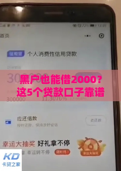 黑户也能借2000？这5个贷款口子靠谱吗？实测避坑指南