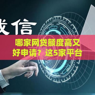 哪家网贷额度高又好申请？这5家平台实测靠谱