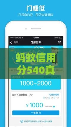 蚂蚁信用分540真实测评5个低门槛借款平台