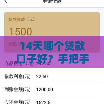 14天哪个贷款口子好？手把手教你选对正规平台