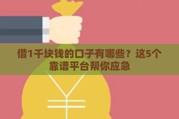 借1千块钱的口子有哪些？这5个靠谱平台帮你应急