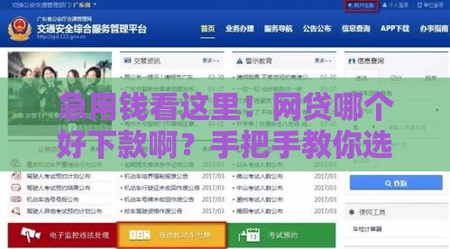 急用钱看这里！网贷哪个好下款啊？手把手教你选对平台
