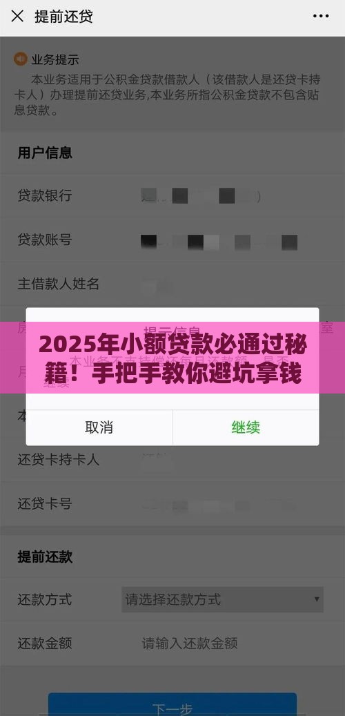 2025年小额贷款必通过秘籍！手把手教你避坑拿钱