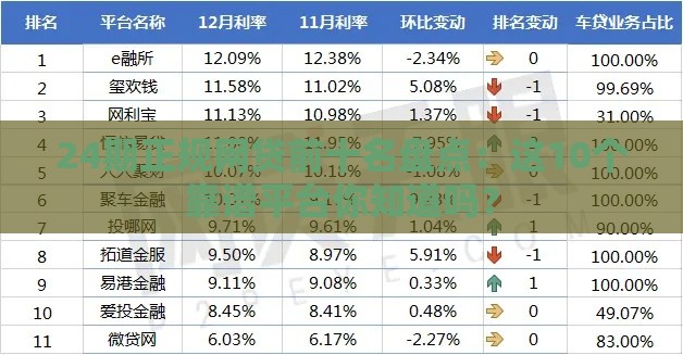 24期正规网贷前十名盘点：这10个靠谱平台你知道吗？