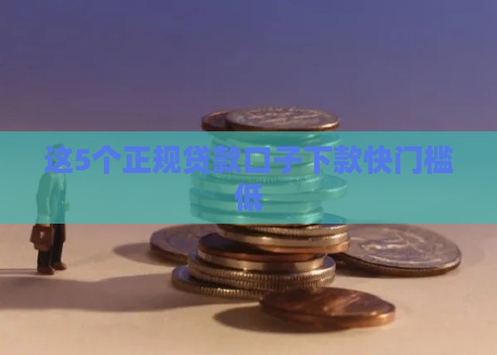 这5个正规贷款口子下款快门槛低