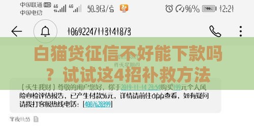 白猫贷征信不好能下款吗？试试这4招补救方法