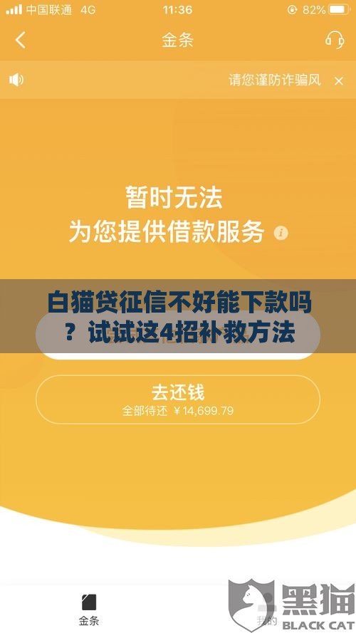 白猫贷征信不好能下款吗？试试这4招补救方法