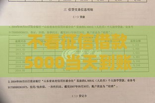 不看征信借款5000当天到账的贷款攻略