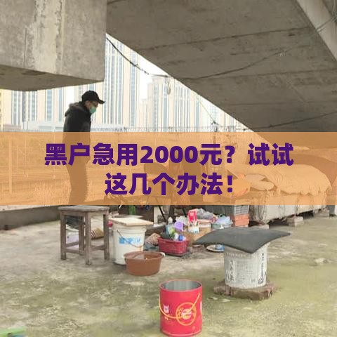 黑户急用2000元？试试这几个办法！