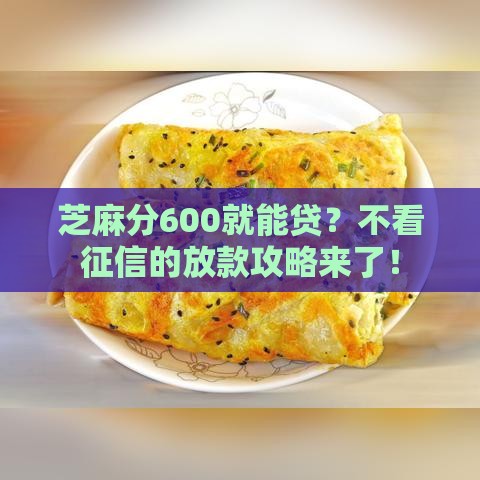 芝麻分600就能贷？不看征信的放款攻略来了！
