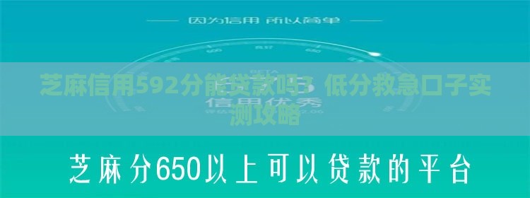 芝麻信用592分能贷款吗？低分救急口子实测攻略