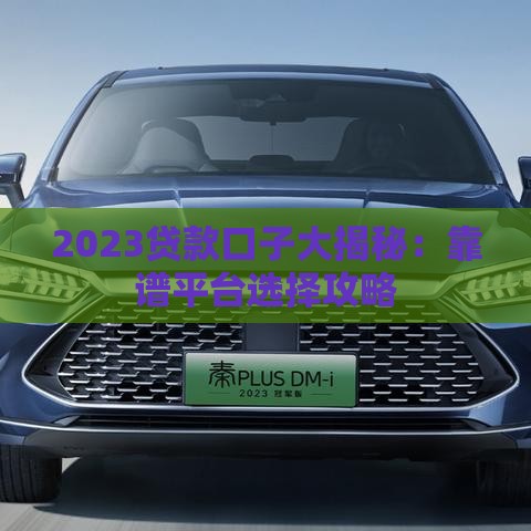 2023贷款口子大揭秘：靠谱平台选择攻略