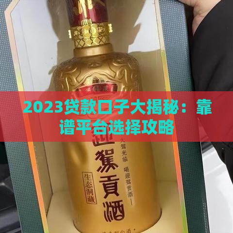 2023贷款口子大揭秘：靠谱平台选择攻略