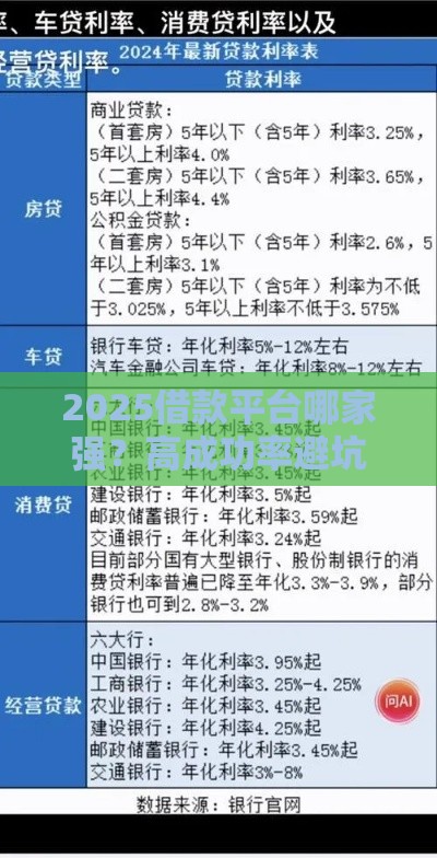 2025借款平台哪家强？高成功率避坑指南来了！