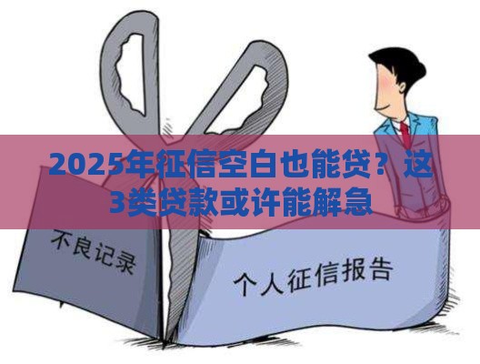 2025年征信空白也能贷？这3类贷款或许能解急