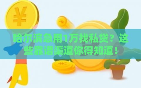 哈尔滨急用1万找私贷？这些靠谱渠道你得知道！