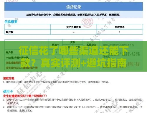 征信花了哪些渠道还能下款？真实评测+避坑指南