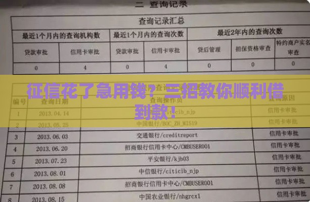 征信花了急用钱？三招教你顺利借到款！