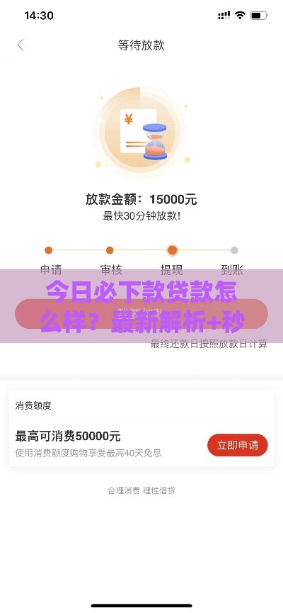 今日必下款贷款怎么样？最新解析+秒批技巧