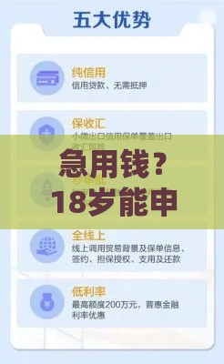 急用钱？18岁能申请的贷款平台靠谱推荐！