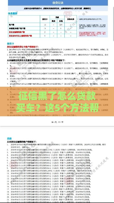 征信黑了怎么贷款买车？这5个方法帮你轻松解决！