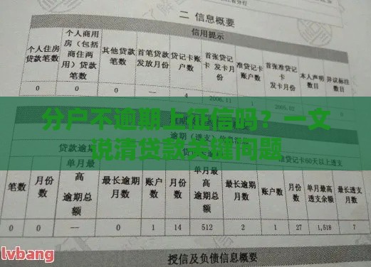 分户不逾期上征信吗？一文说清贷款关键问题