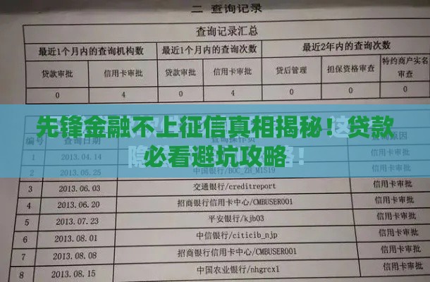 先锋金融不上征信真相揭秘！贷款必看避坑攻略