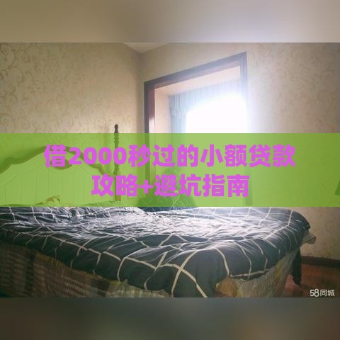 借2000秒过的小额贷款攻略+避坑指南