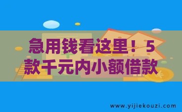 急用钱看这里！5款千元内小额借款软件实测，审核快门槛低