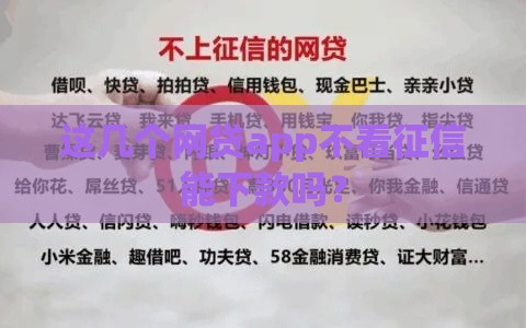 这几个网贷app不看征信能下款吗？