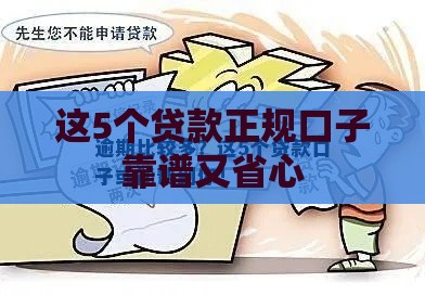 这5个贷款正规口子靠谱又省心