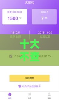 十大不查征信网贷平台推荐