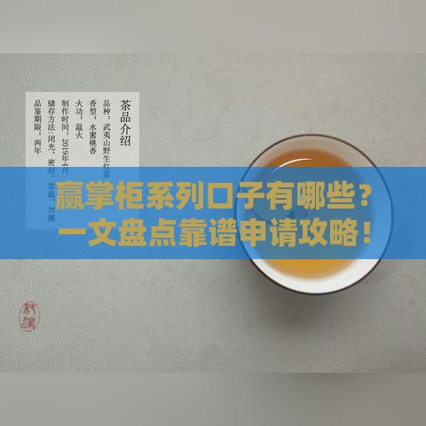 赢掌柜系列口子有哪些？一文盘点靠谱申请攻略！