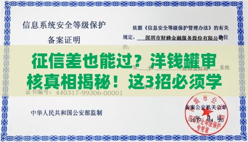 征信差也能过？洋钱罐审核真相揭秘！这3招必须学会！