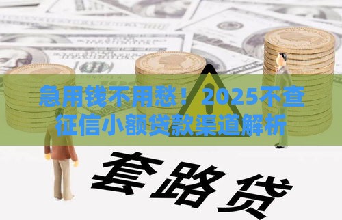 急用钱不用愁！2025不查征信小额贷款渠道解析