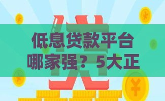 低息贷款平台哪家强？5大正规渠道助你省钱又安心！
