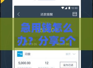 急用钱怎么办？分享5个短期网贷必下款口子，快速到账不踩雷