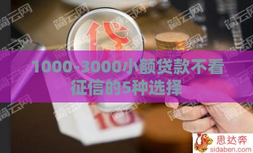 1000-3000小额贷款不看征信的5种选择