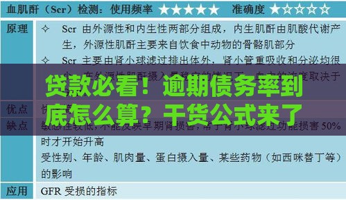 贷款必看！逾期债务率到底怎么算？干货公式来了