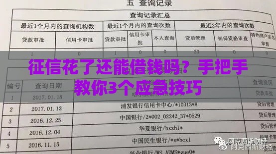征信花了还能借钱吗？手把手教你3个应急技巧