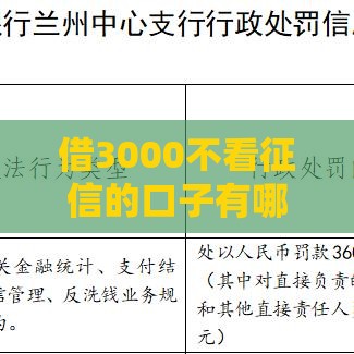 借3000不看征信的口子有哪些？这5个方法或许能应急！