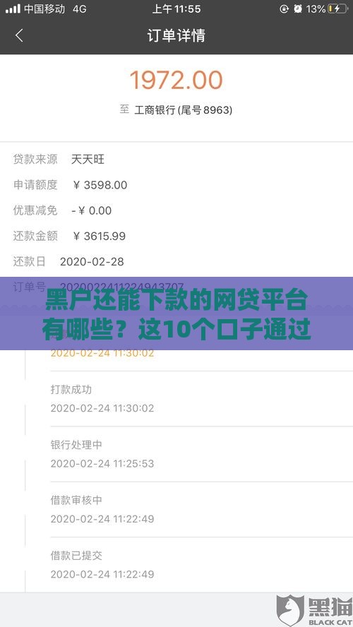 黑户还能下款的网贷平台有哪些？这10个口子通过率高