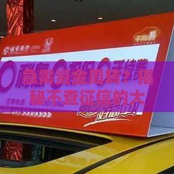 急需资金周转？揭秘不查征信的大额贷款如何申请