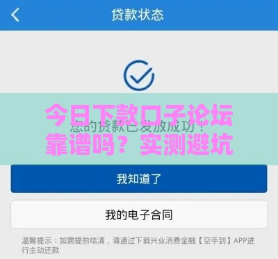 今日下款口子论坛靠谱吗？实测避坑指南来了！