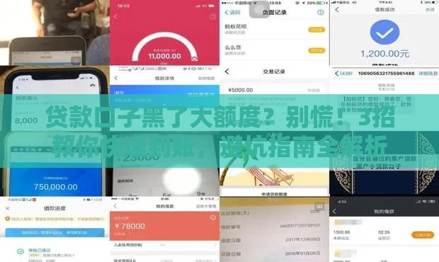 贷款口子黑了大额度？别慌！3招教你快速到账，避坑指南全解析