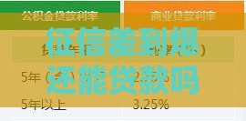 征信差到爆还能贷款吗？急用钱试试这5个办法