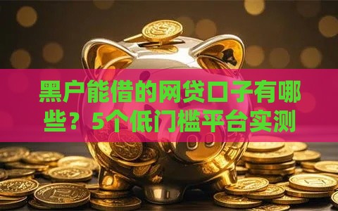 黑户能借的网贷口子有哪些？5个低门槛平台实测
