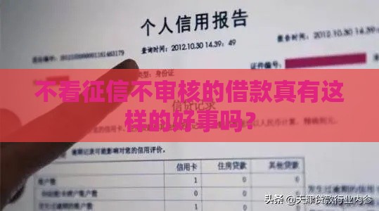 不看征信不审核的借款真有这样的好事吗？